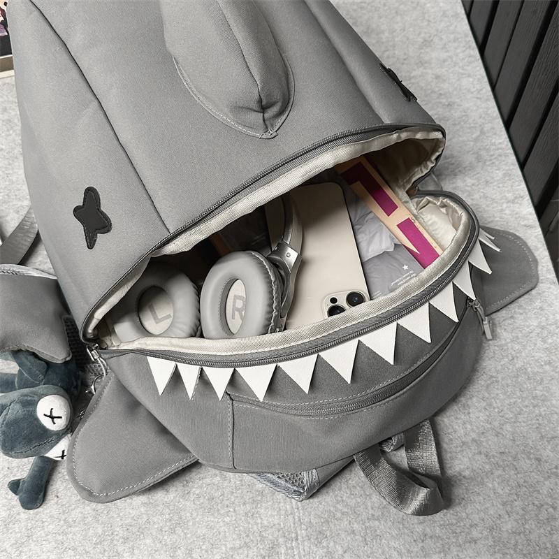 Cute Shark Shape Backpack - Unisex Cartoon Casual Backpack