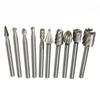 6Pcs/set Set of Rotary File Wood Handmade DIY Root Engraving Grinding Head Electric Grinding Engraving Milling Cutter