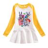 2026 Korean Style Girls' Cartoon Long Sleeve Mesh Princess Dress for Spring and Autumn