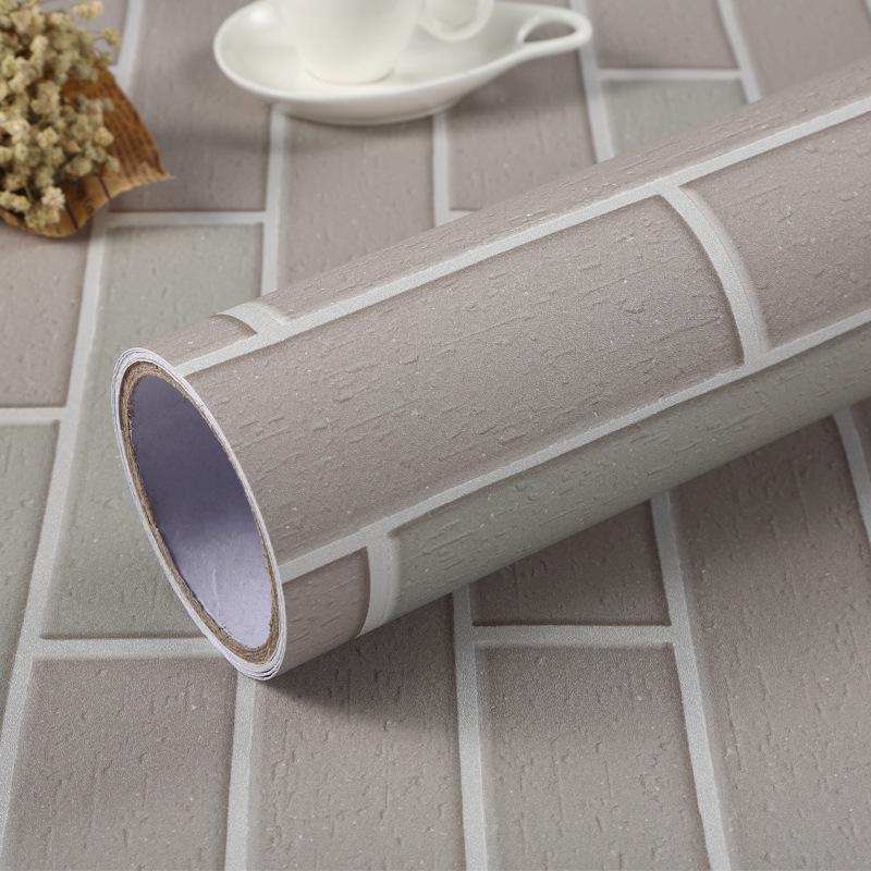 Black Retro Brick Wallpaper: Self-Adhesive, Waterproof, Moisture-Proof, Antique Tile Wall Sticker