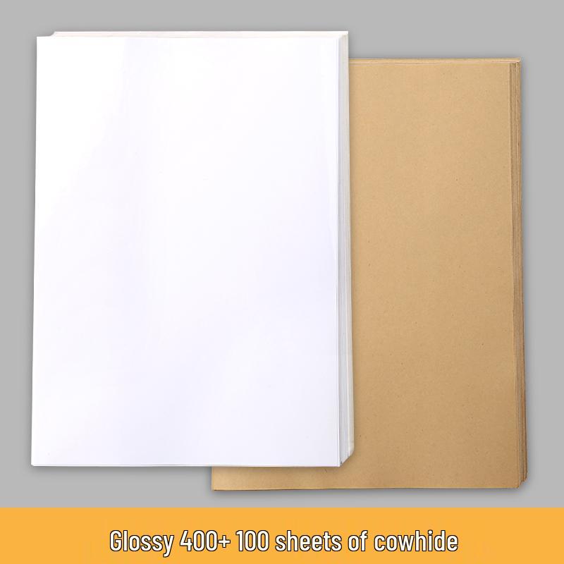 A4 Self-Adhesive Printing Paper: 500 Sheets of Glossy, Matte, and Kraft White Label Stickers
