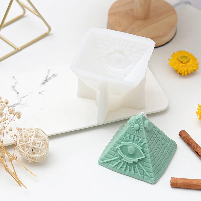 Pyramid silicone Mold DIY Pyramid Candle crafts Gypsum resin cement mold Handmade soap cake baking tools Family gifts
