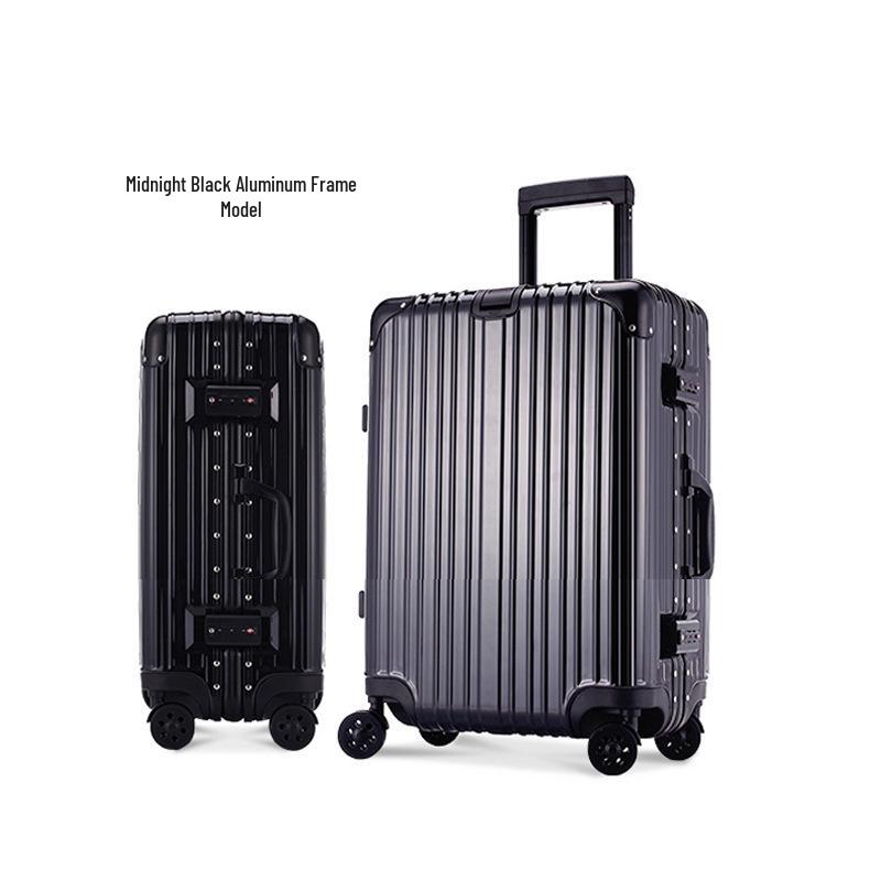 Aluminum Frame Carry-On Suitcase Set: 20"/24"/28" Password-Protected Luggage