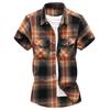 2026 Men's Plaid Casual Short Sleeve Shirt with Double Pockets - Summer Fashion, Large Size