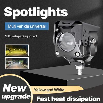 Jaunu automašīnu un motociklu LED prožektoru priekšējie lukturi divkrāsu mazi tērauda lielgabalu tālās un tuvās gaismas LED automašīnu gaismas 12-80V ūdensizturīgi
