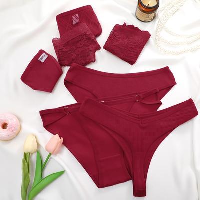 Calcinha de algodão vermelha para mulher, cueca de natal, roupa íntima de ano novo, calcinha confortável, lingerie macia S-XL