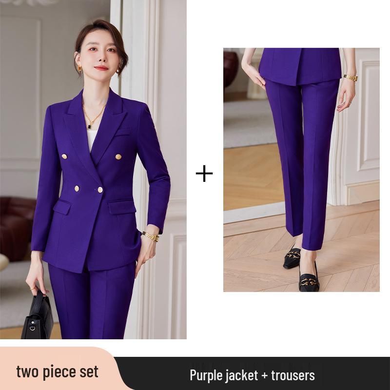 Women's Professional Black Suit Set for Interviews and Work - Formal Spring/Autumn Style