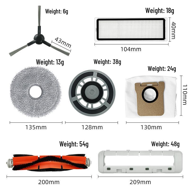Compatible Accessories for Dreame X20 PRO PLUS/L20 Ultra: Roller Brush, Side Brush, Filter Core