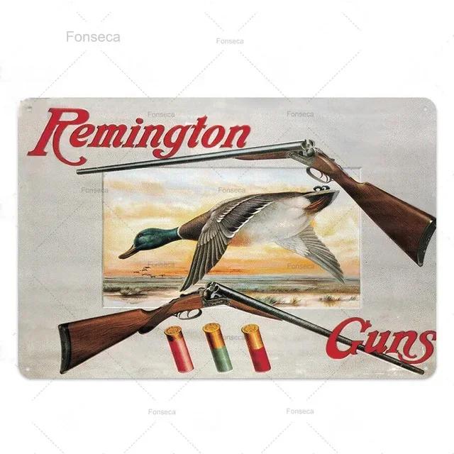 Hunting Tin Sign Plaque Metal Vintage Retro Metal Sign Wall Decor for Man Cave Gun Shop Decorative Metal Plate Hunter Gift