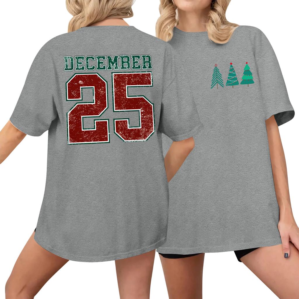 Dámské ležérní tištěné tričko s kulatým výstřihem, svetr s krátkým rukávem