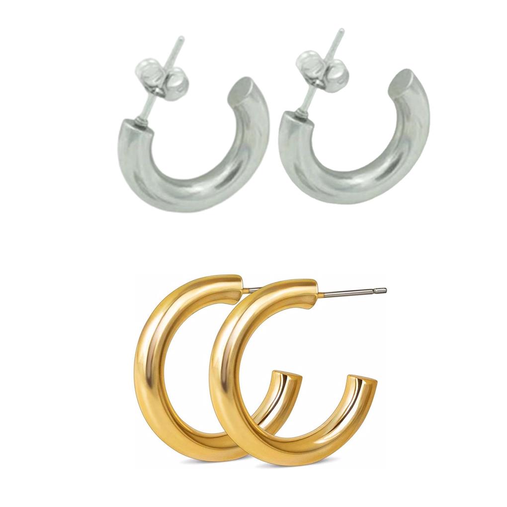 Women Earrings Decorations Exquisite Jewelry Ornament Simple Style Stainless Steel Ladies Piercing Ear Hoops Ears Studs