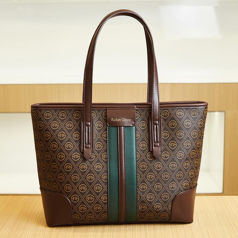 Fashion and Leisure Commuter Versatile Women's Bag, Simple Printed Underarm Bag, Large-capacity Contrasting Color Tote Bag, Shoulder Bag.