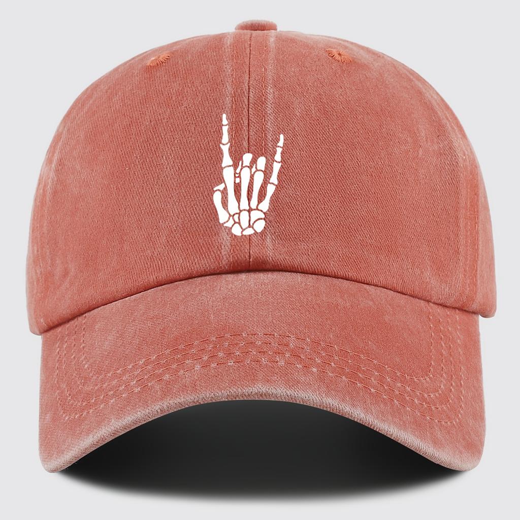Skull Hand Print Design Adjustable Dad Trucker Visor Sun Hat Unisex