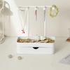 Portable Jewelry Stand With Tray and Hook Stylish Necklace Storage Shelves Jewelry Holder with Drawer for Accessories