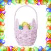Easter Cute Rabbit Ears Basket Multi-Purpose Creative Storage Bin Cartoon Woven Ear Decorative Basket Sundries Organizer