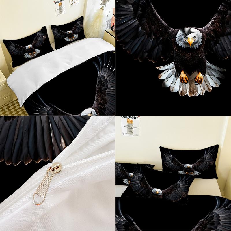 Eagle Series 3D Digital Printing Three-Piece Bedding Kit Bed Sheet Quilt Cover