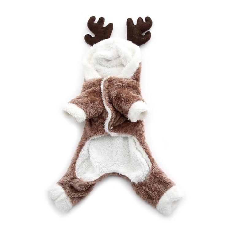 

Pet Dog Clothes Winter Christmas Hoodie Soft Coat Button Closure for Small Dogs XS