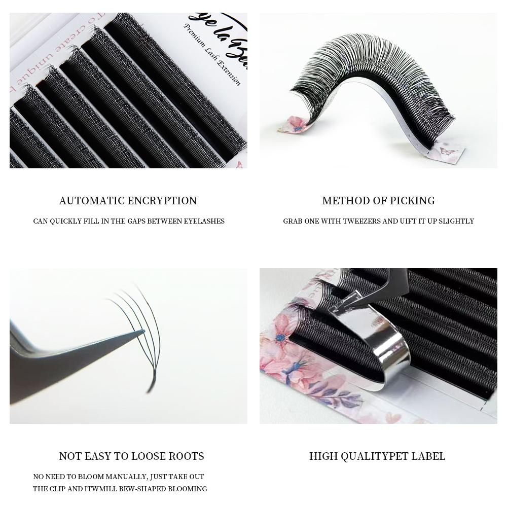 Goddess U Shaped YY 3D 4D 5D Eyelashes Extension Handmade Premium Soft Premade Fan U Lashes Beauty Makeup W Bloom Lashes