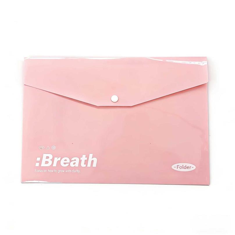 Macaron color A4 snap button file bag, storage bag, waterproof document bag, student stationery, office storage bag