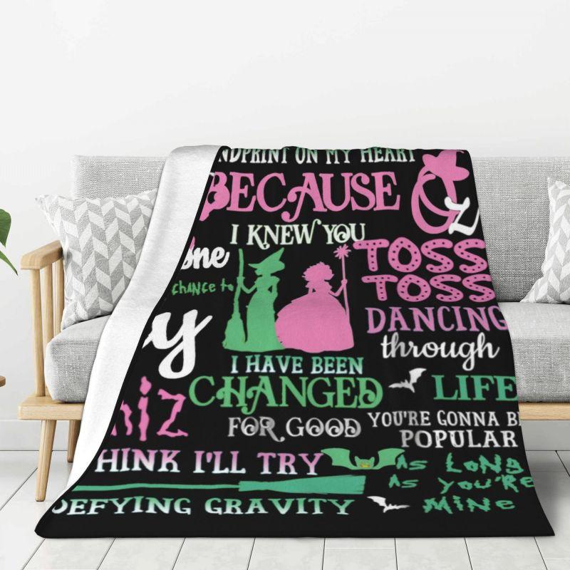 Custom 3D Printed Wickeds Musical Movie Blankets Comfortable Soft Flannel Summer Throw Blanket for Couch Car Bedding