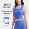 Women's Sleeveless Yoga Vest with Chest Pads, Underarm Coverage, Lightweight for Spring/Summer, Versatile Inner/Outer Wear