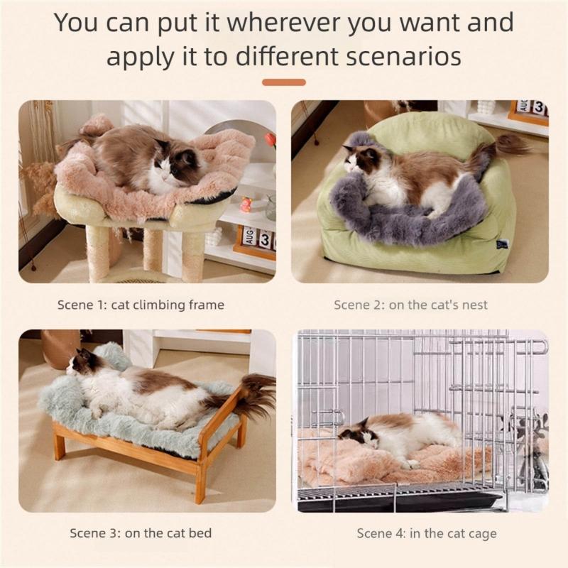 Heavy Duty Pet Cushion Cozy Winter Warm Plush   Washable Orthopedic Support Floor Pad Dogs