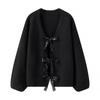2024 Spring Fashion Bow Decor Loose Knit Cardigan