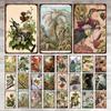 Mfoever Tin Sign Bird Flower Variety Sign Metal Sign Vintage Tin Sign Bar Vintage Wall Decor Bar Club Man Cave Metal Poster