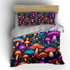 Colorful Mushroom Forest Pattern Bedding Duvet Cover Set Duvet Cover Pillowcases (1 * Duvet Cover 2 * Pillowcases, Without Duvet Insert)
