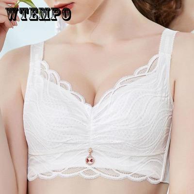 Sexy Lace Bra Women's Thin Large Size D Cup Push Up Gather Lingerie Bralette See Through Invisible Bra