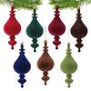 Ribbed Christmas Tree Trim with Elongated Shape and Textured Finish for Indoor Display, Wreath Styling and Tree Placement