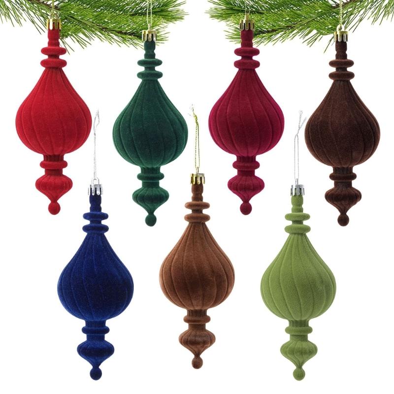 Ribbed Christmas Tree Trim with Elongated Shape and Textured Finish for Indoor Display, Wreath Styling and Tree Placement