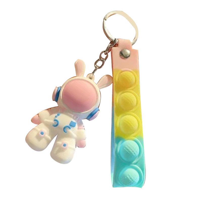 Cute Keychain Rabbit Shape Cartoon Bag Car Key Pendant Birthday Holiday Gift for Men Women Couples Pink