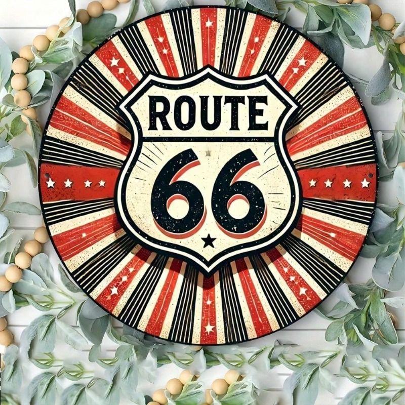 Vintage Metal Sign Route 66 Retro Decor Bar Home