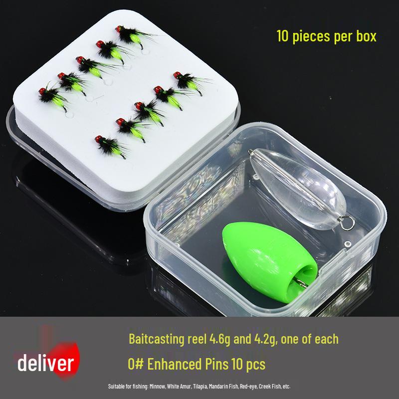 White Strip Fishing Rig: Micro Lure Baits, Mosquito Fly Hooks, Feather Lure, and Imitation Melon Seed Bait