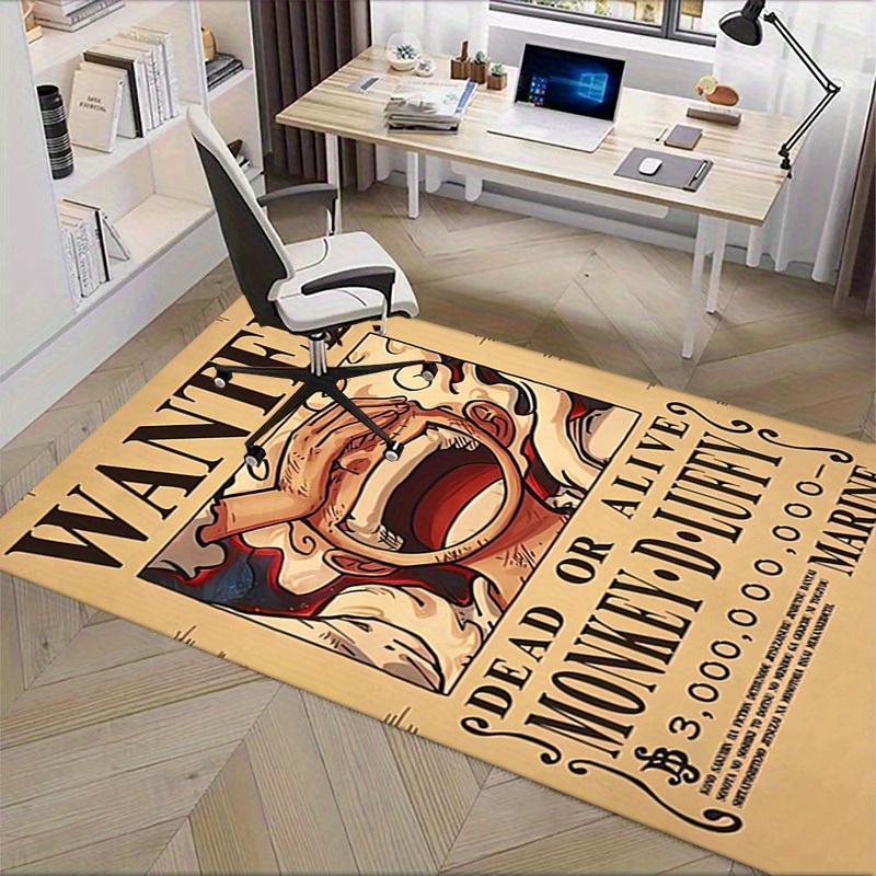 Office Carpet: Monkey D. Luffy Wanted Poster Sofa Rug Chair Mat for Protection