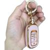 Keyless Entry Systems for Honda Key Fob Cover Fit for Honda   2024 2025 Civic Accord HR-V Pilot CR-V 5 Buttons Smart Key (Pink-Gold)