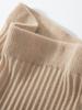 Women's Mid-Length A-Line Cashmere Knit Skirt - High-Waisted, Ribbed, Slimming, Pleated, Versatile.