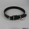 Classic Black Leather Choker with Bell and Leash for Men Punk Necklace Cosplay