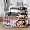 Singer Ariana Grande Printed Blanket Flange Warm Blanket Soft and Comfortable Blankets Bed Linings Cubre Cama Birthday Gift
