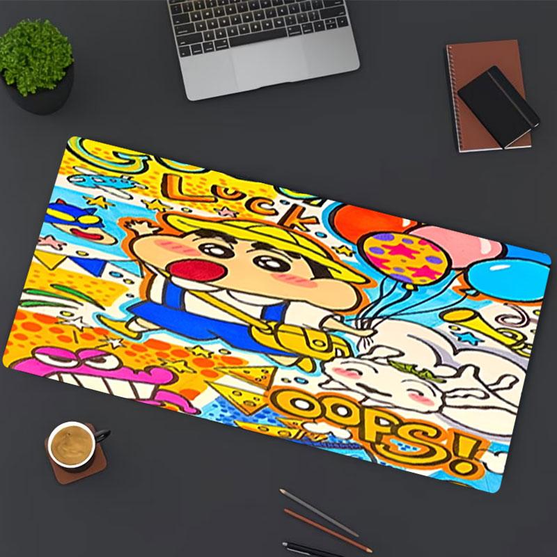 Tapis de Souris Impression Crayon Shin, pour Clavier Pad Ordinateur Portable Tapis pour Bureau Utilisation à Domicile, Décoration de Bureau, Cadeau d'Anniversaire Parfait pour les Joueurs