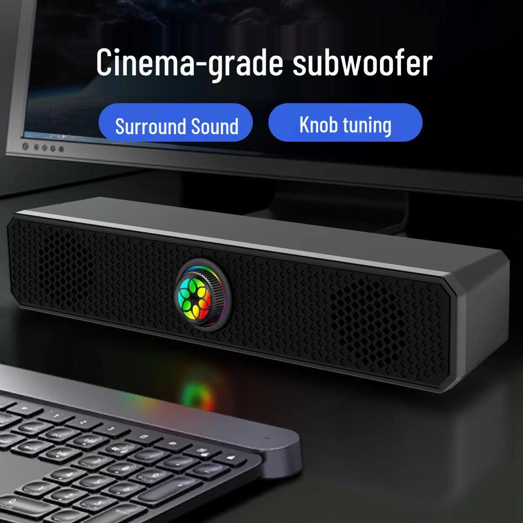 Kompakter Bluetooth-Multi-Device-Lautsprecher mit kabelgebundenem Subwoofer für Desktop, Telefon und Laptop