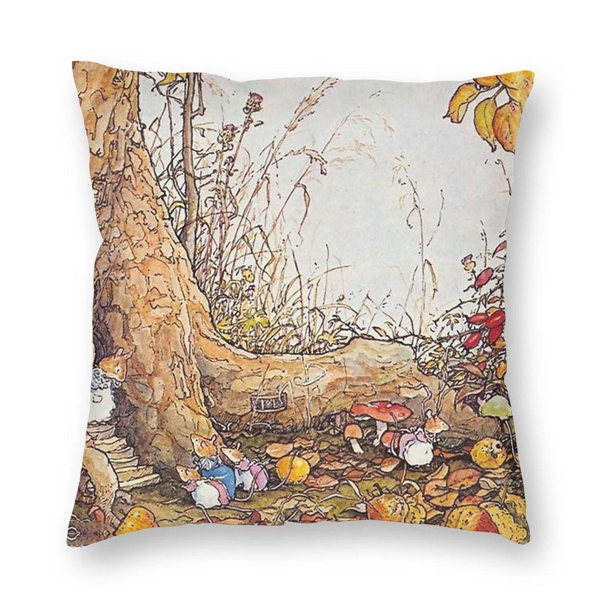 

Ежевичная поляна Последняя осень Наволочка Полиэстер Лен Бархат Набивной На молнии Декоративная Наволочка для подушки 12x12Inch