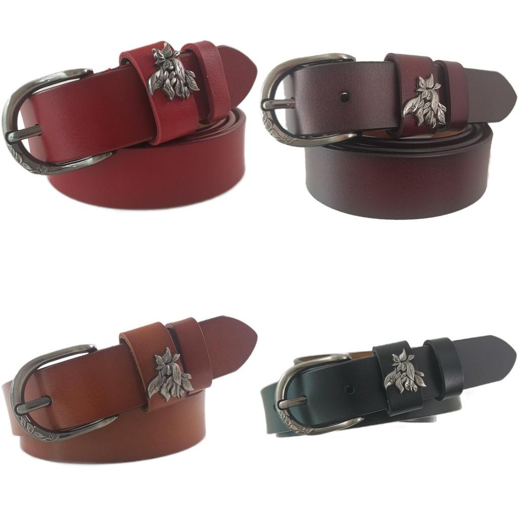 Leather Twoply Handcrafted Belt With Pin Buckle For Daily Casual Use Fashion