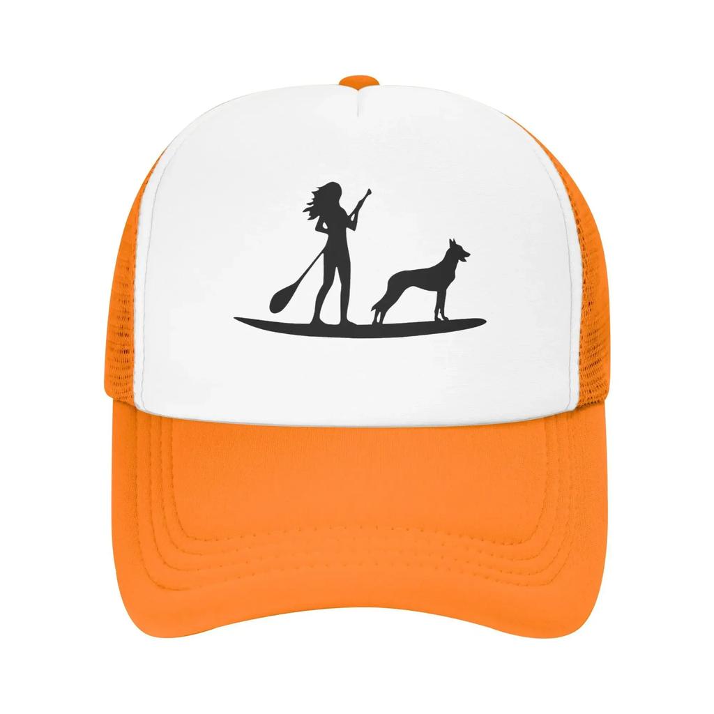 Standup Paddleboarding Belgian Malinois Dog Hiking Mesh Baseball Caps For Mens  Personalized Male Beach Coquette Hat Trucker Cap