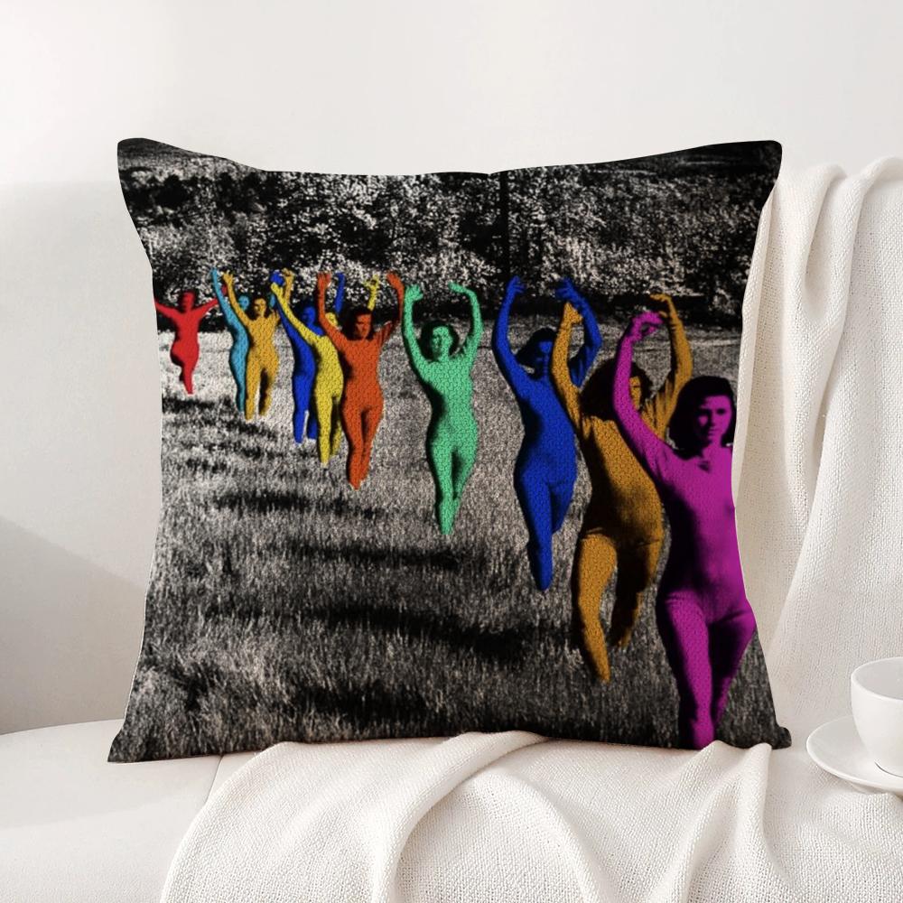 Band Music T-Tv-Girl Cushion Cover Summer Coolness Linen Fabric Double-Sided Printing Pillow Case Sofa Home Decor Gift
