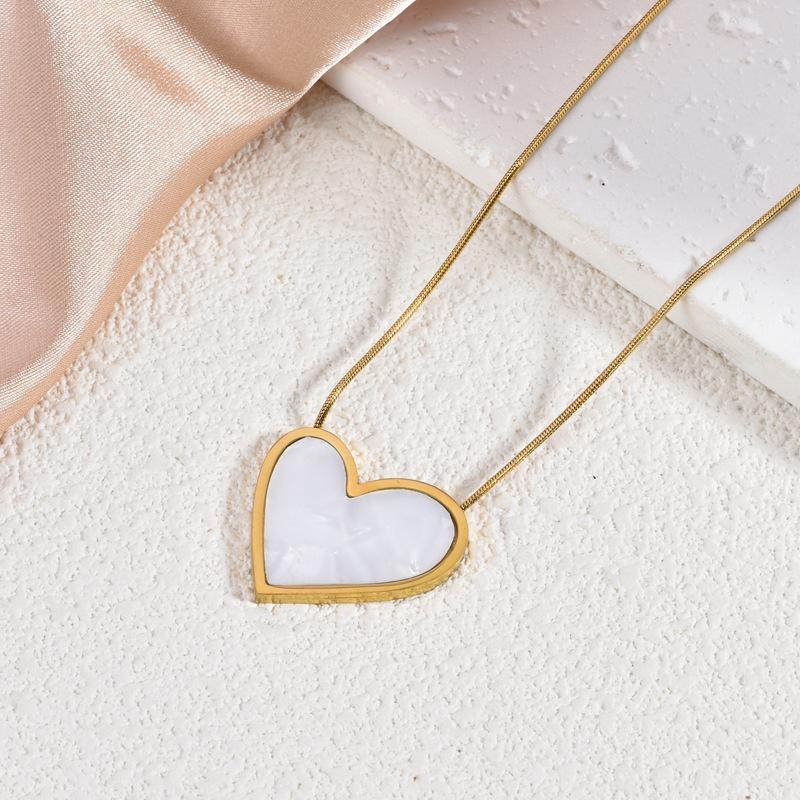 18K Gold-Plated Heart Necklace for Women - Versatile Sweater Chain, Titanium Steel Jewelry