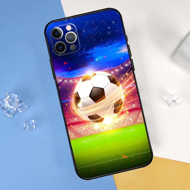 Football Soccer Ball Phone Case For iPhone 16 Pro Max 12 13 Mini 11 14 15 Pro Max XR 16 15 Plus 16e Cover Shell