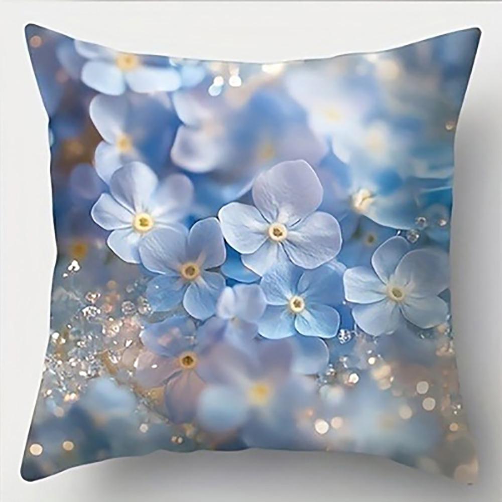 

Наволочка с синими цветамиПодходит для дивана, автомобиля, спальни, декоративная наволочка для подушки, наволочка 16x16Inch