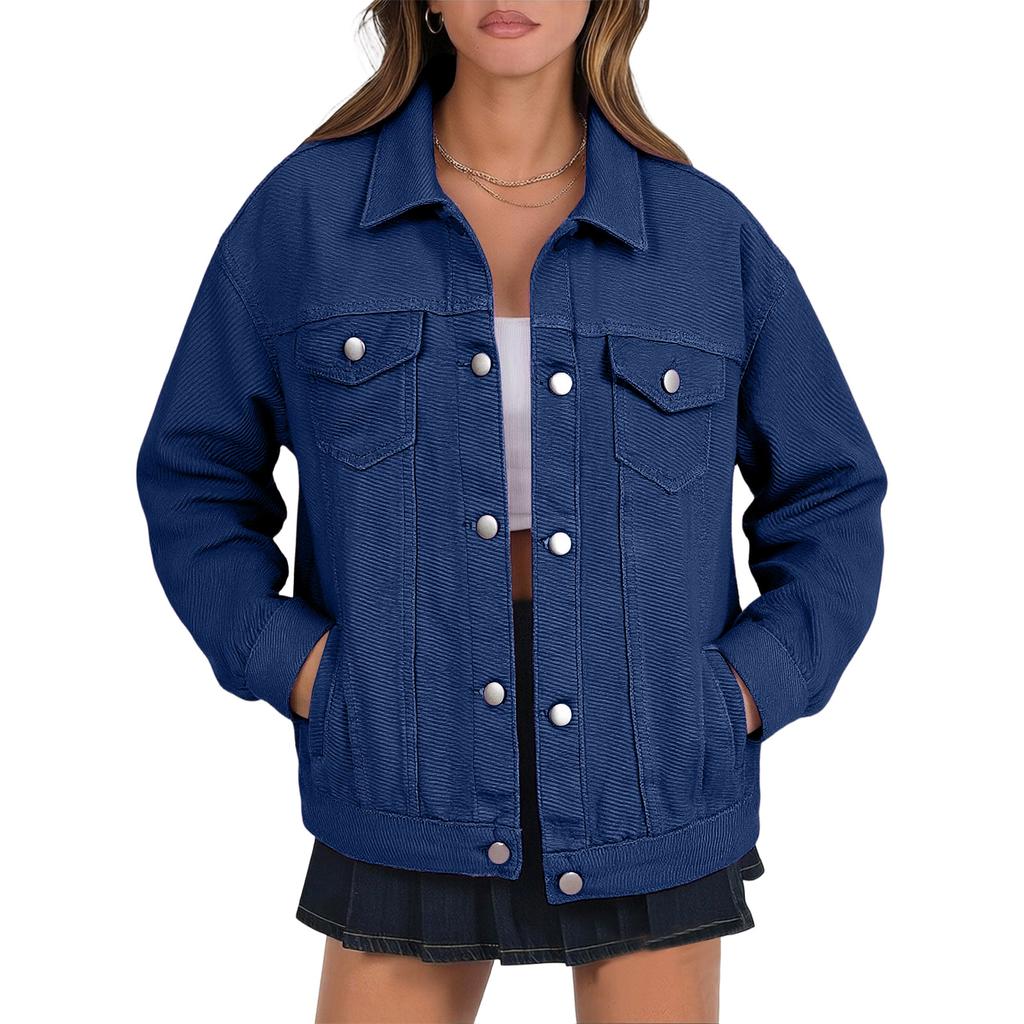 Stylish Women's Denim Jacket, Casual And Versatile, In A Relaxed, Boyfriend .